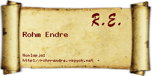 Rohm Endre névjegykártya